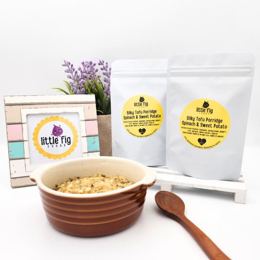 Silky Tofu Porridge with Spinach & Sweet Potato